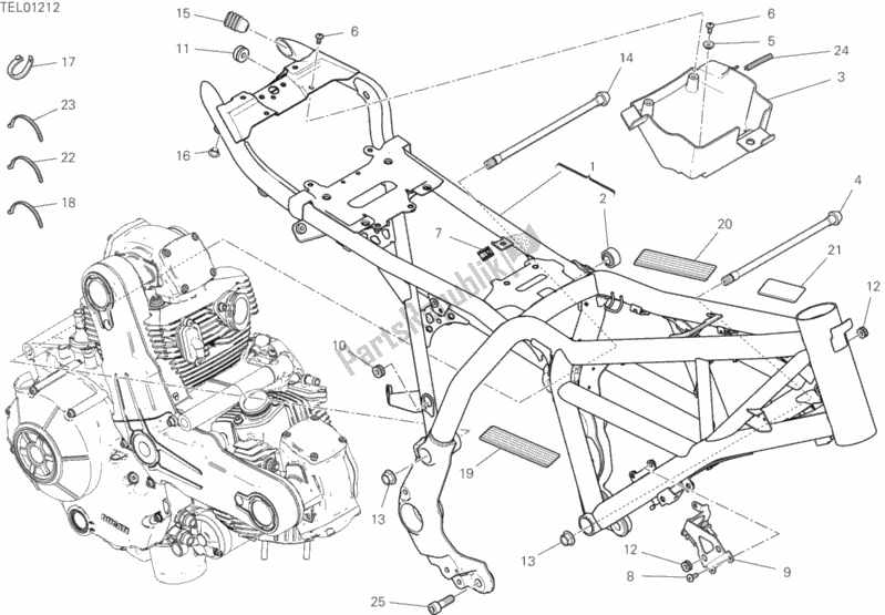 Toutes les pièces pour le Cadre du Ducati Scrambler Desert Sled Thailand 803 2019 Toutes les pièces pour le Cadre du Ducati Scrambler Desert Sled Thailand 803 2019